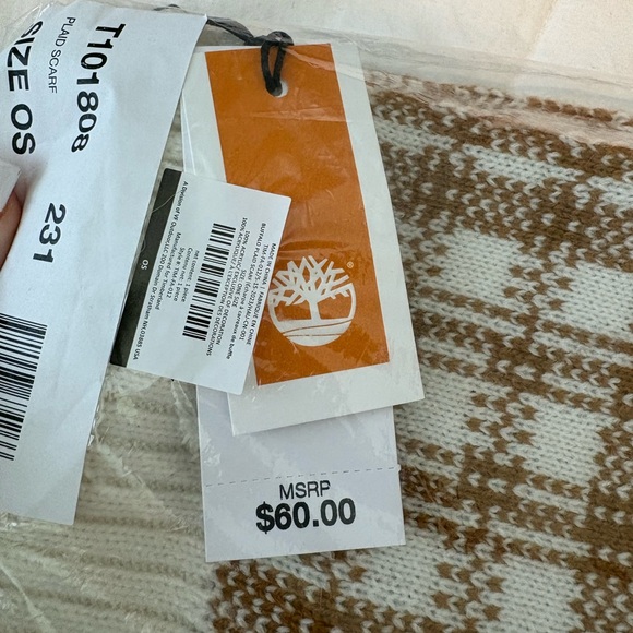 Timberland Brown and White Striped Knit scarf - Picture 2 of 4